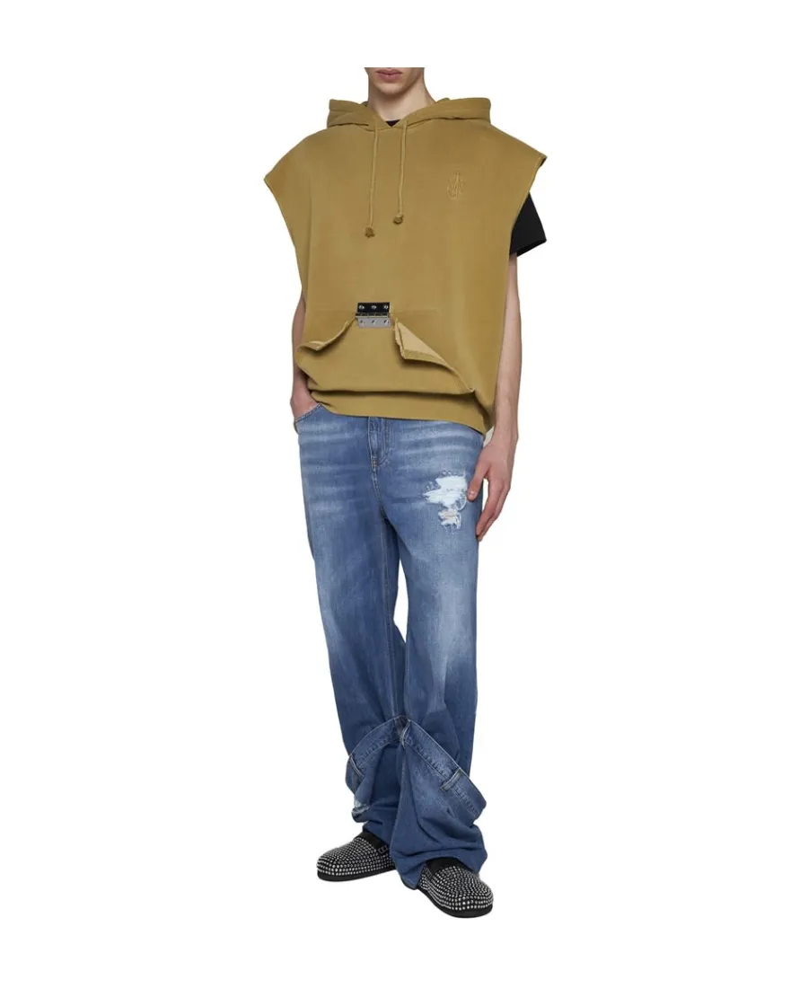 Logo Patch Distressed Jeans