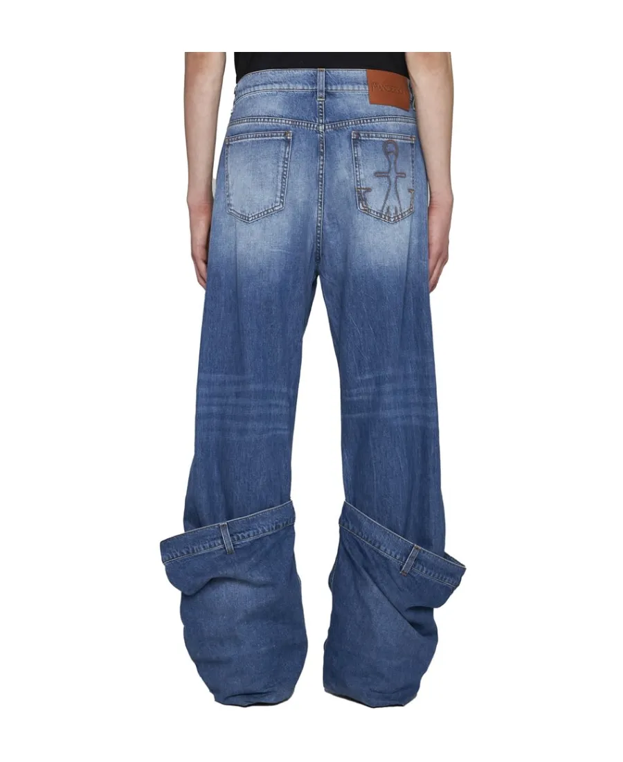 Logo Patch Distressed Jeans