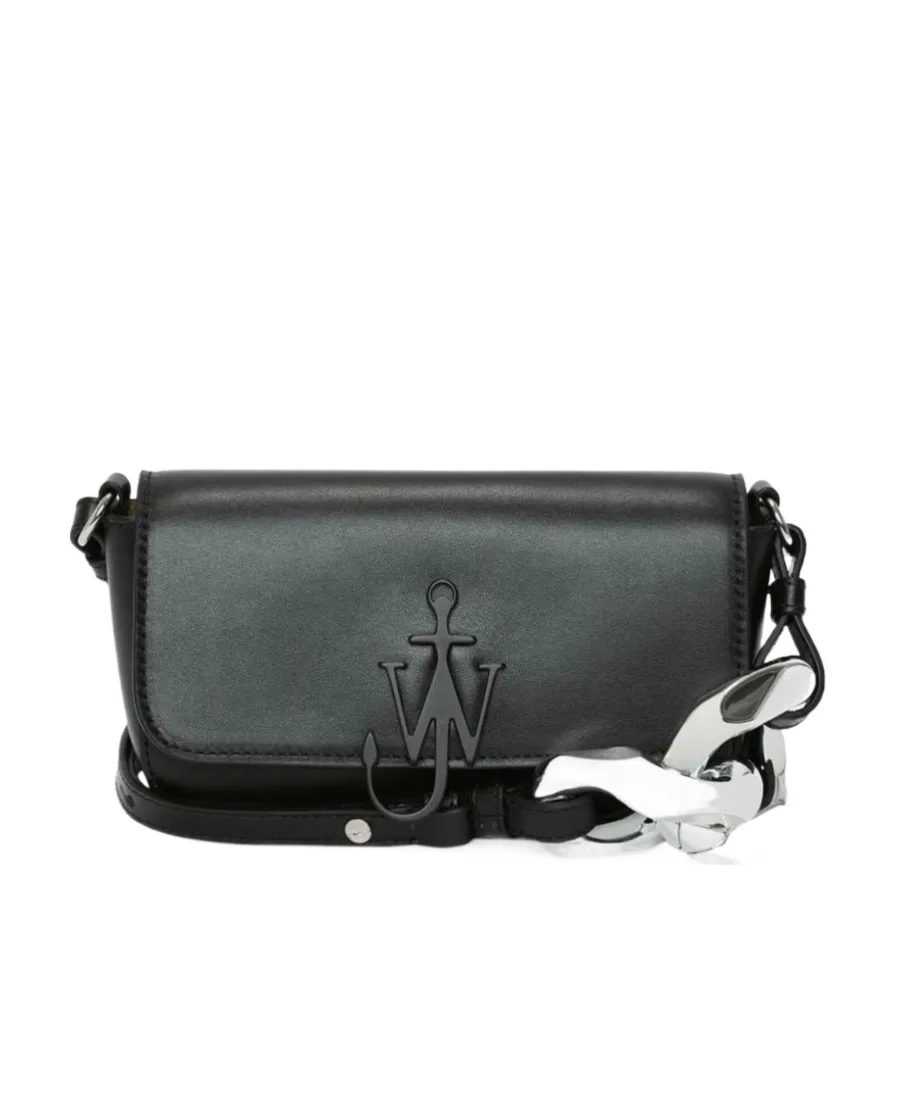 Logo Plaque Chain Detailed Shoulder Bag