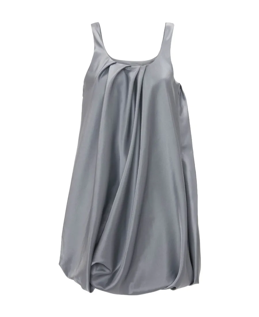 Twisted Sleeveless Satin Mini Dress