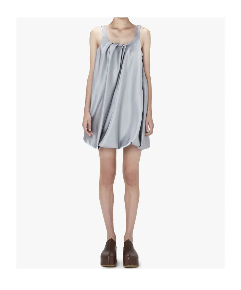 Twisted Sleeveless Satin Mini Dress