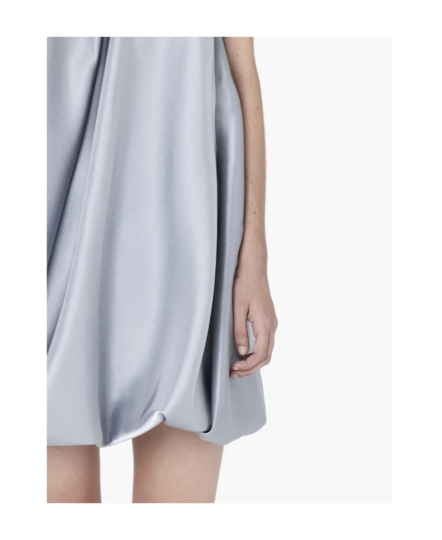 Twisted Sleeveless Satin Mini Dress