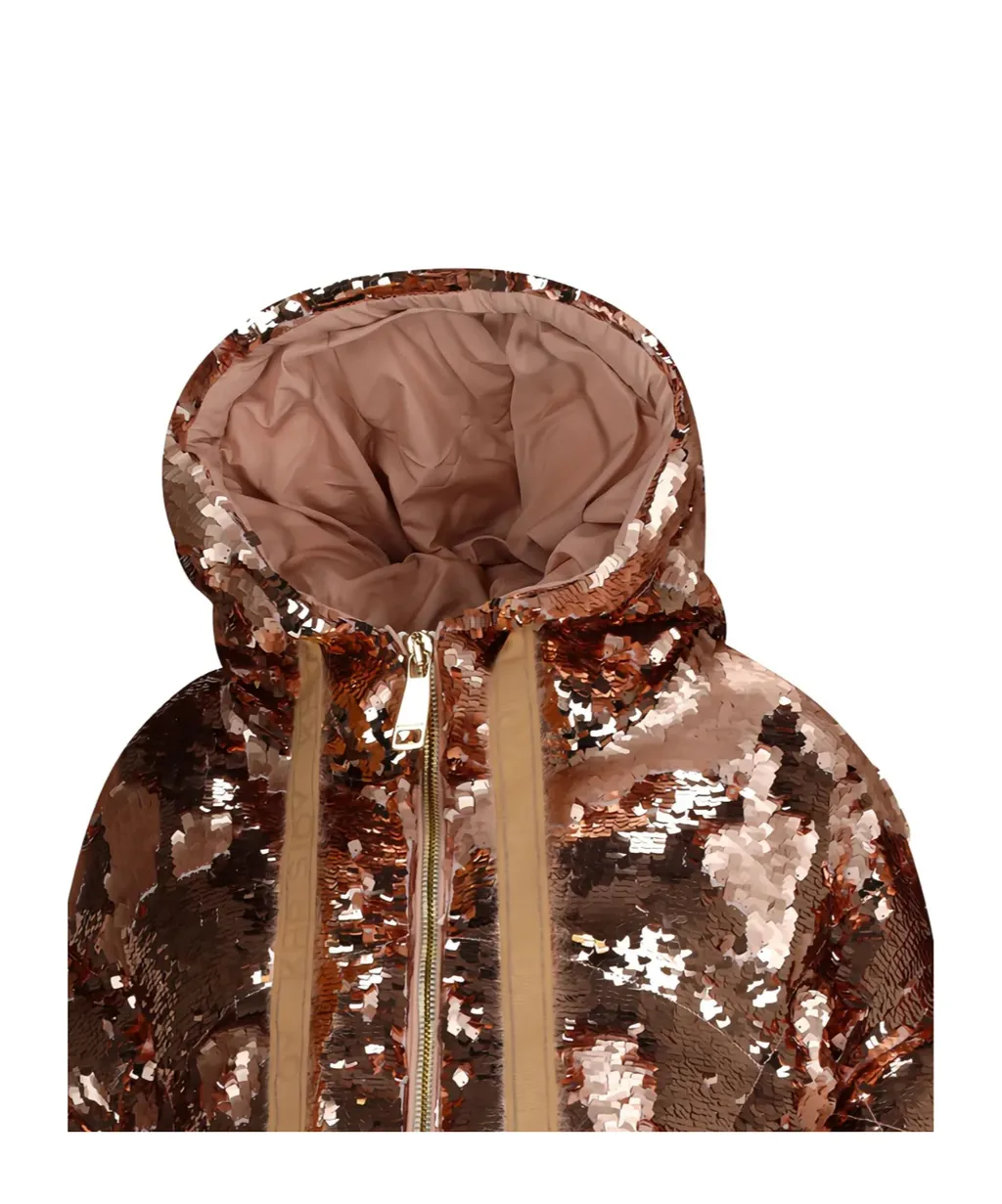 Sequin-Embellished Hooded Jacket