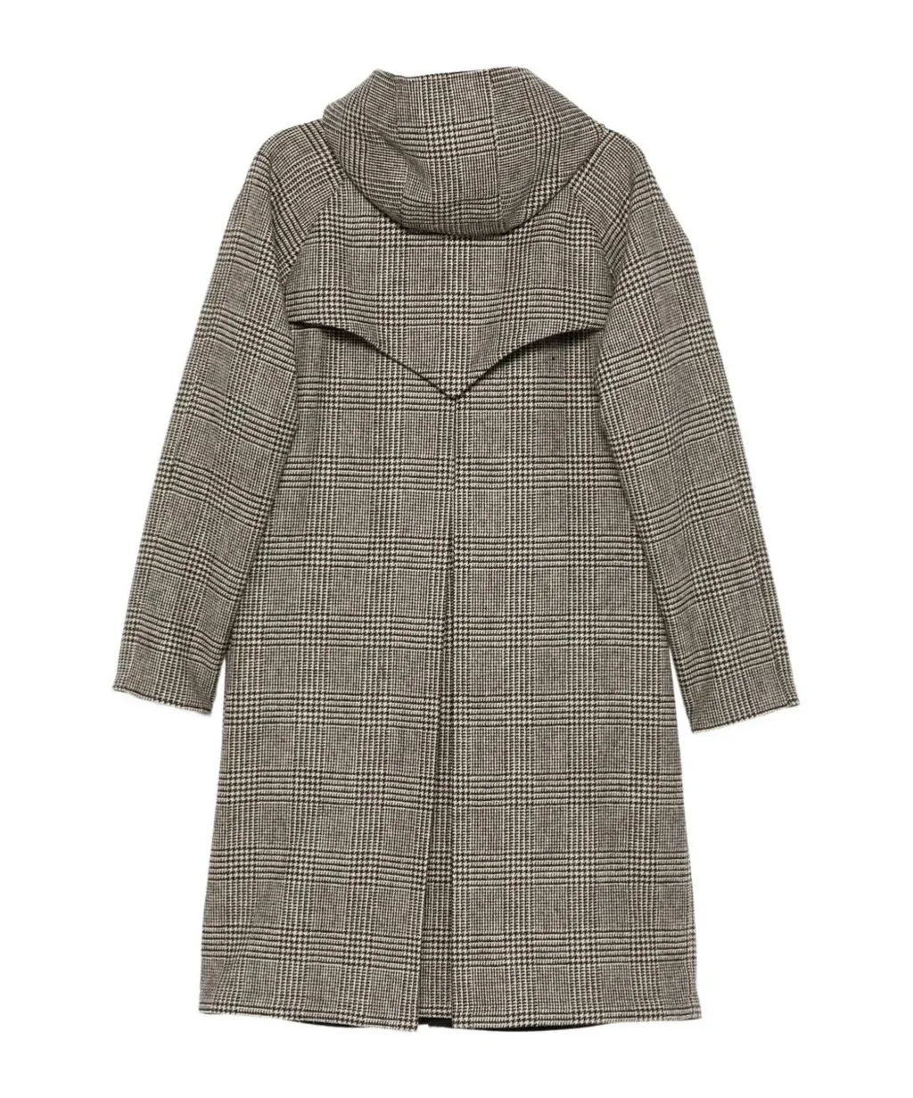 Hooded Houndstooth Coat