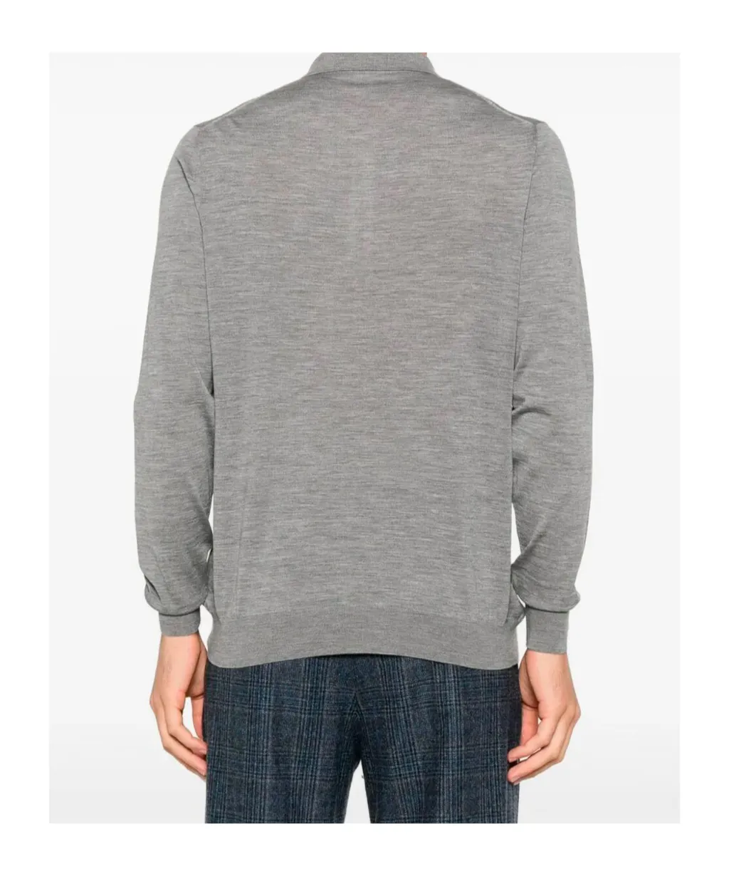 Melange-Effect Polo Shirt