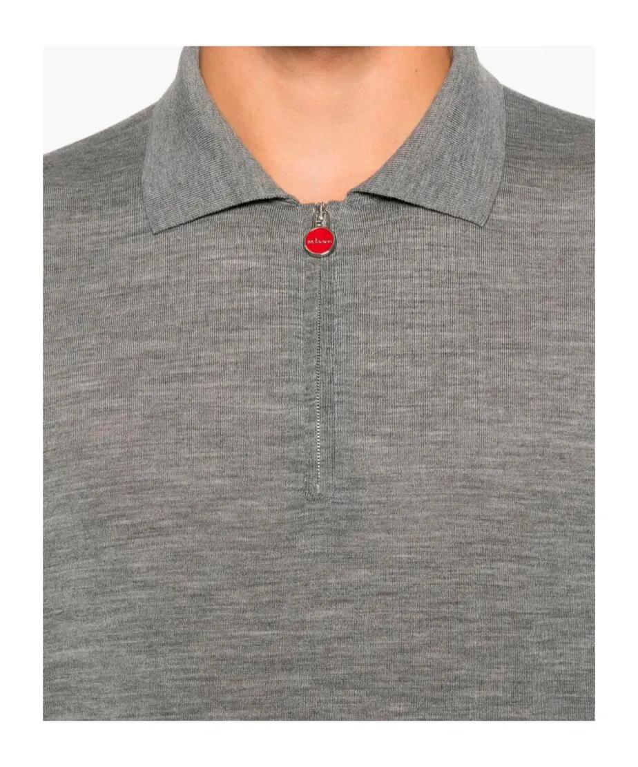 Melange-Effect Polo Shirt