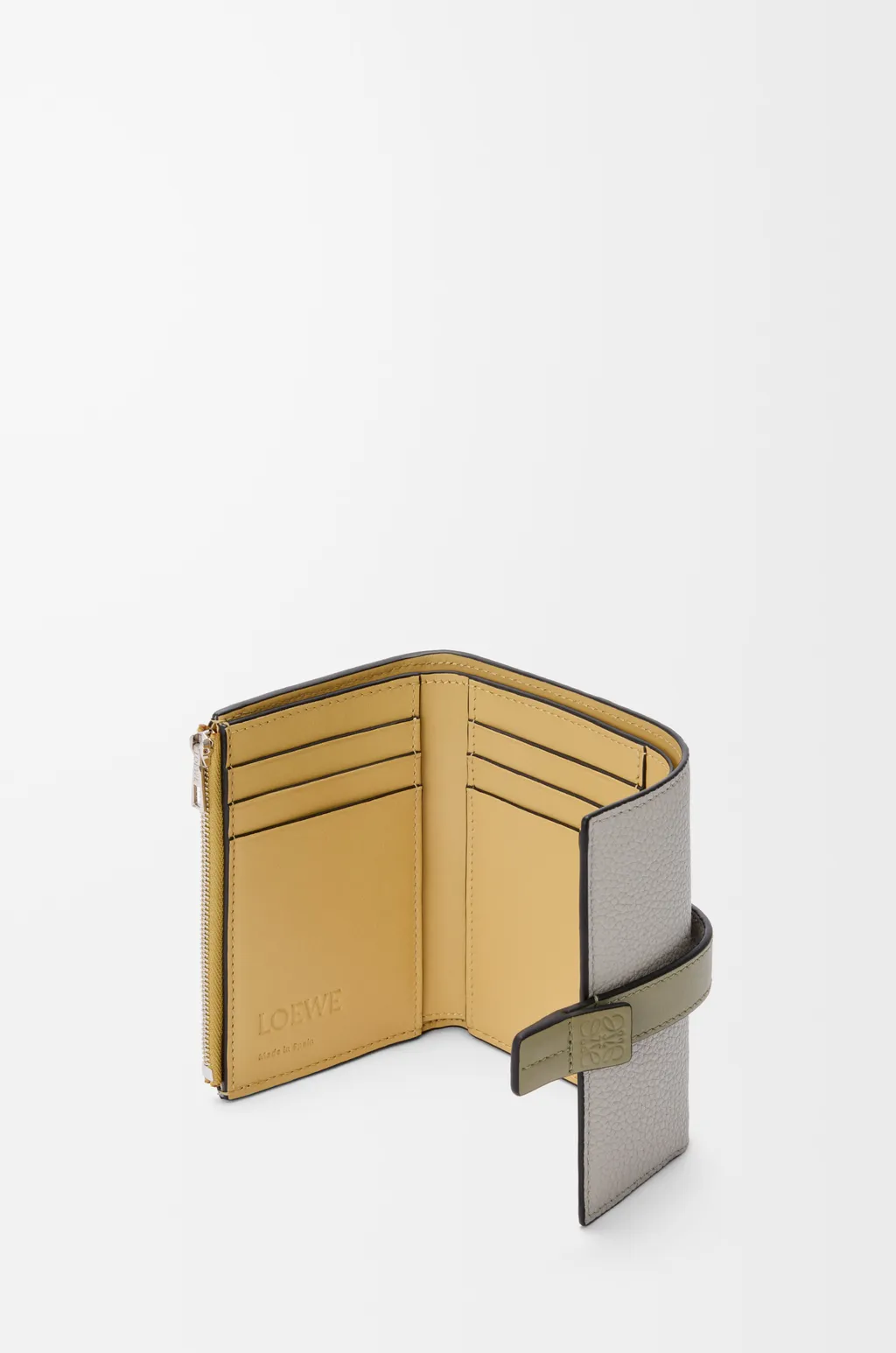 Small Vertical Wallet In Soft Grained Calfskin