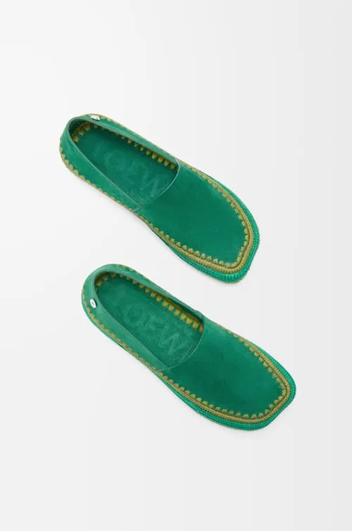 Rio Slipper In Suede And Raffia