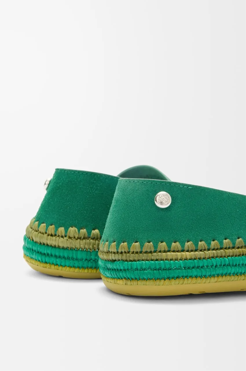 Rio Slipper In Suede And Raffia