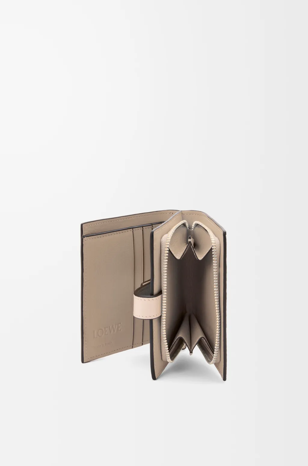 Compact Zip Wallet In Soft Grained Calfskin