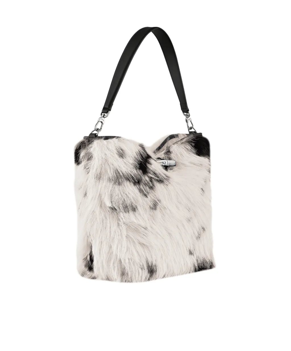 Le Roseau Faux-Fur Clasp Shoulder Bag