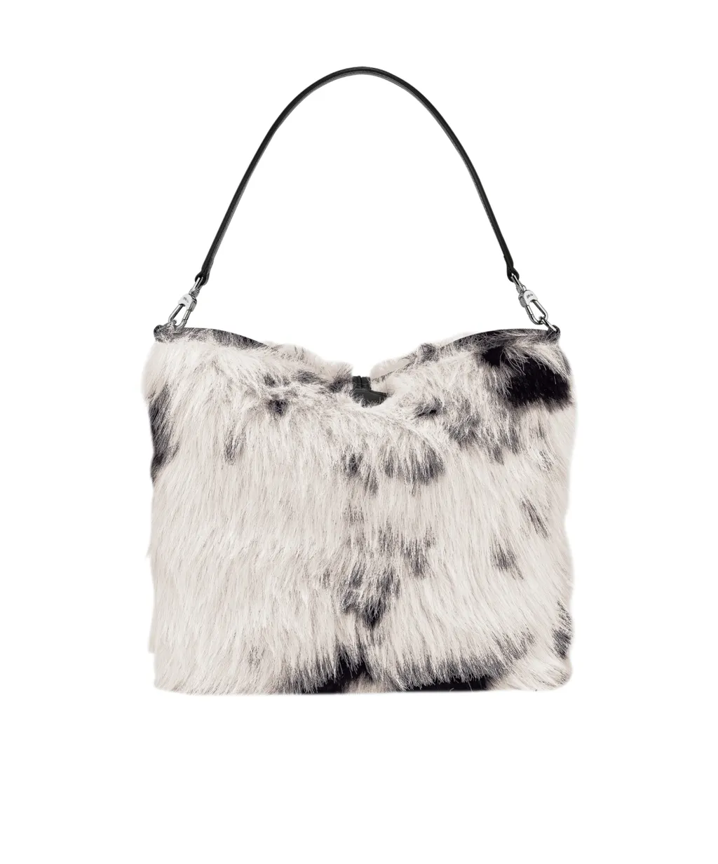 Le Roseau Faux-Fur Clasp Shoulder Bag