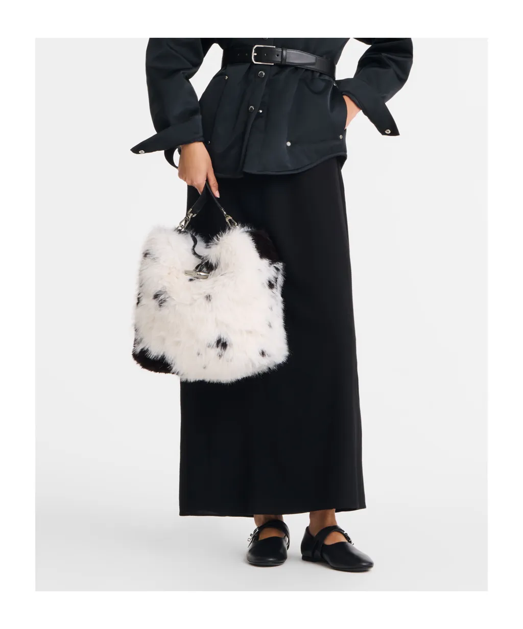 Le Roseau Faux-Fur Clasp Shoulder Bag