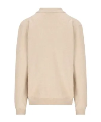 Long-Sleeved Knitted Polo Jumper