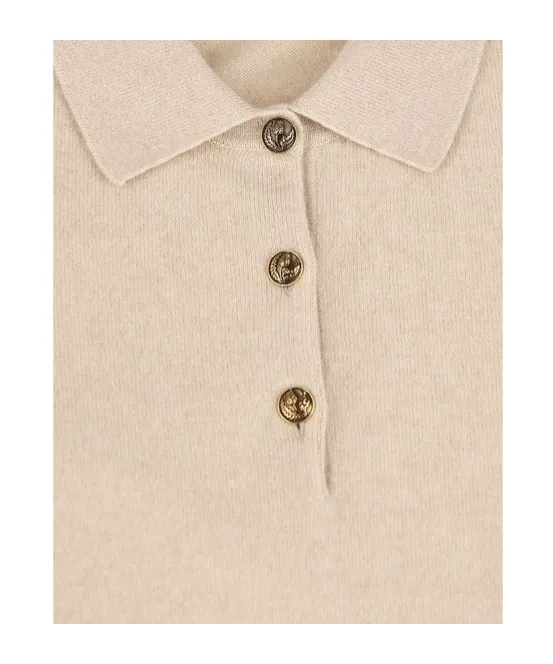 Long-Sleeved Knitted Polo Jumper