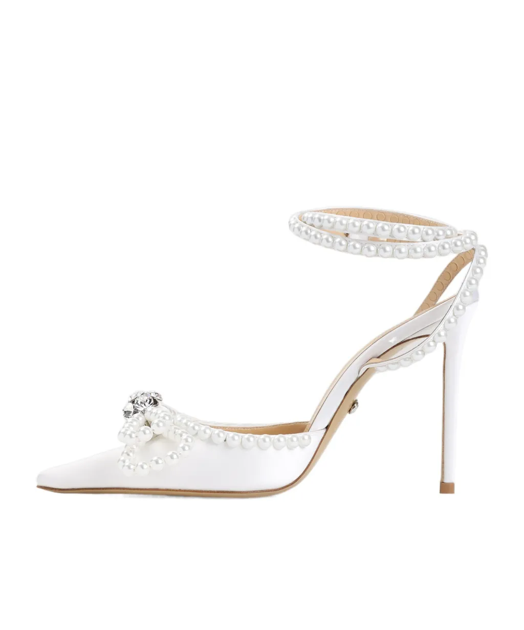 Bow Embellished Pointed Toe Pumps