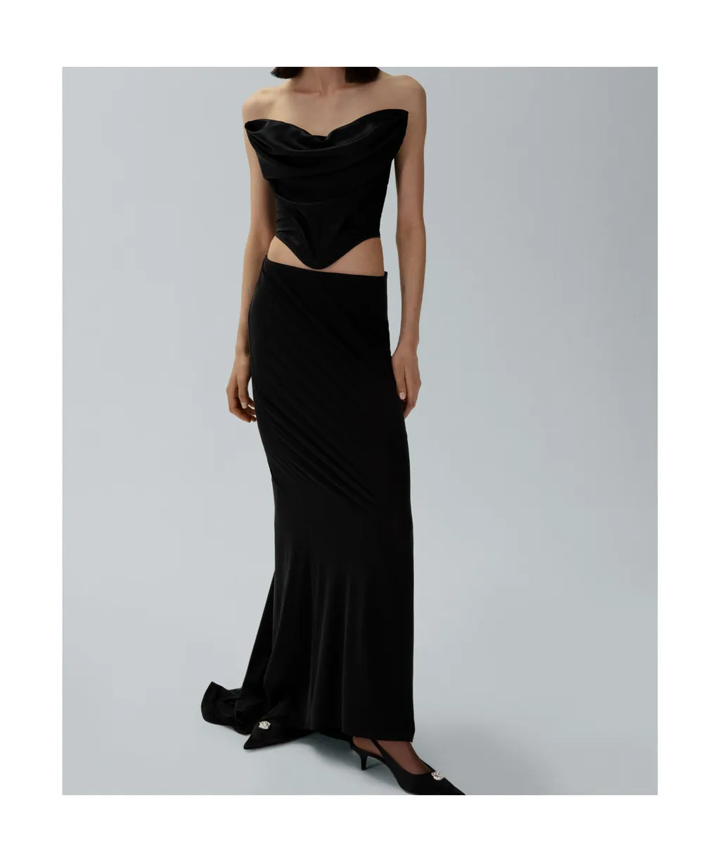 Draped Satin Top