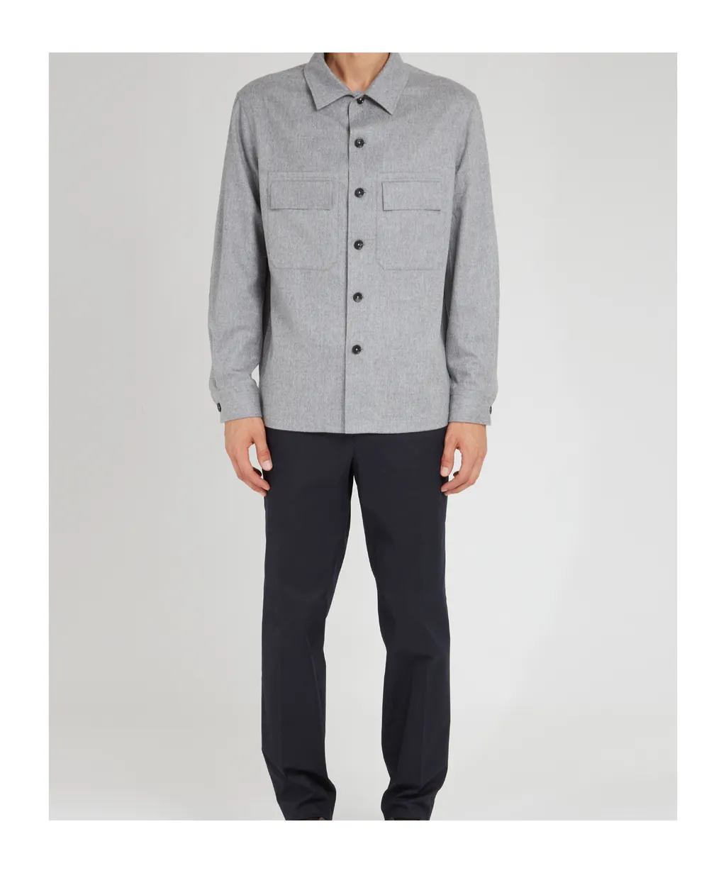 Long-Sleeved Buttoned Overshirt