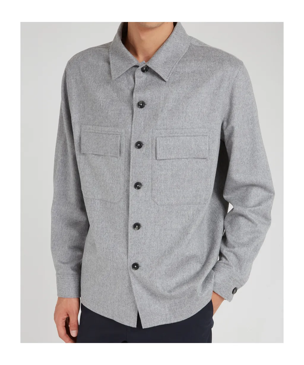 Long-Sleeved Buttoned Overshirt