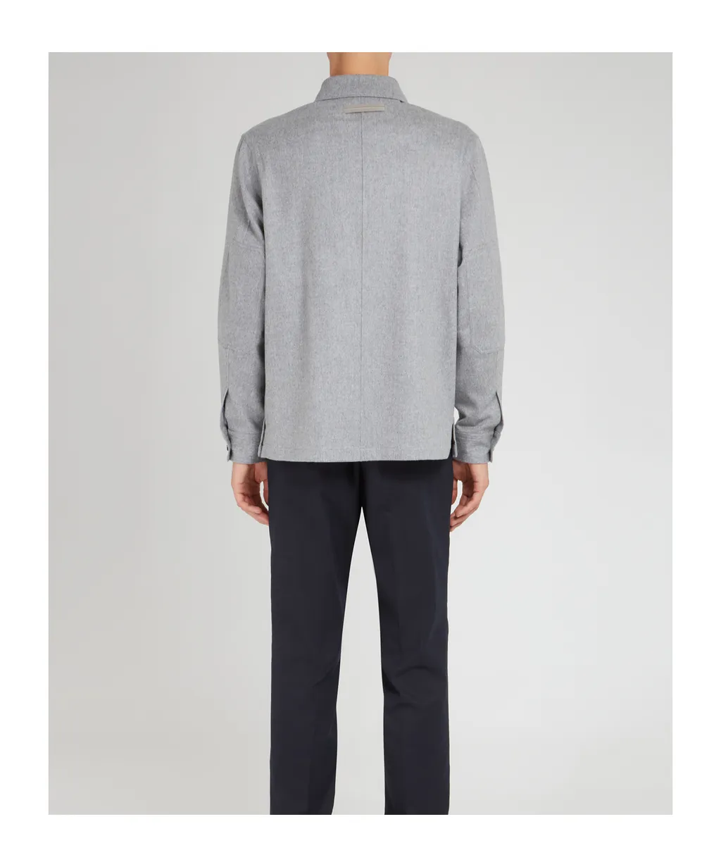 Long-Sleeved Buttoned Overshirt