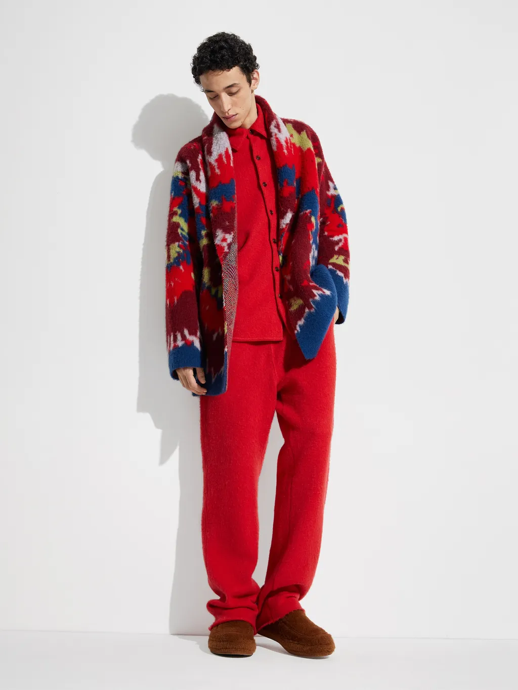 Intarsia Cashmere-Wool Robe
