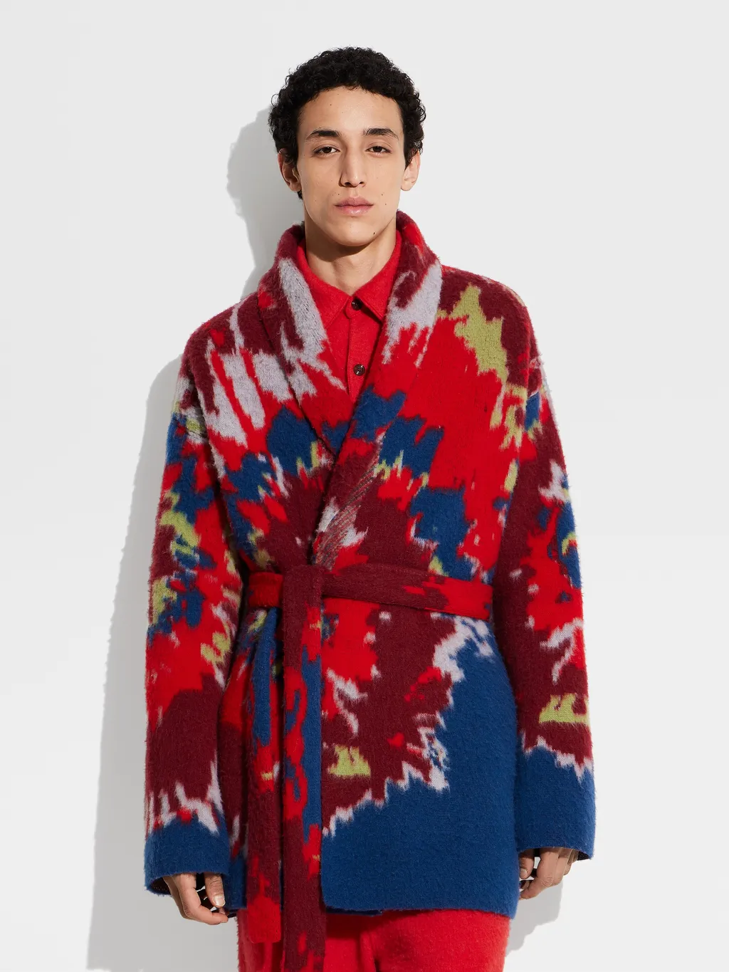 Intarsia Cashmere-Wool Robe