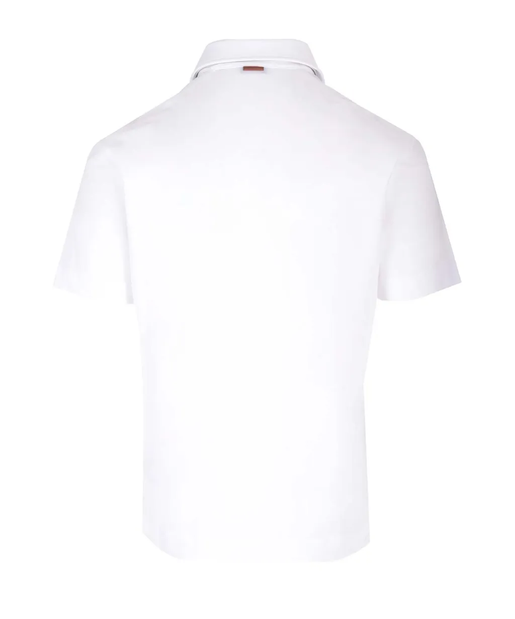 Short Sleeved Button-Detailed Polo Shirt