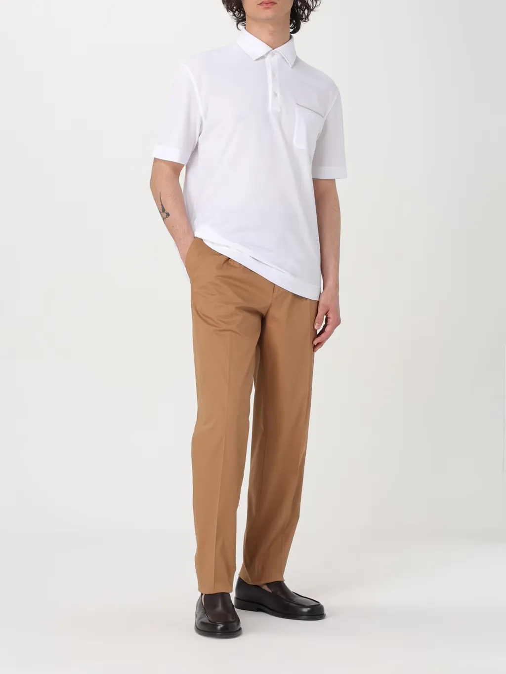 Short Sleeved Button-Detailed Polo Shirt