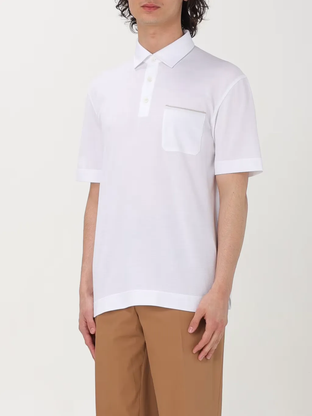 Short Sleeved Button-Detailed Polo Shirt