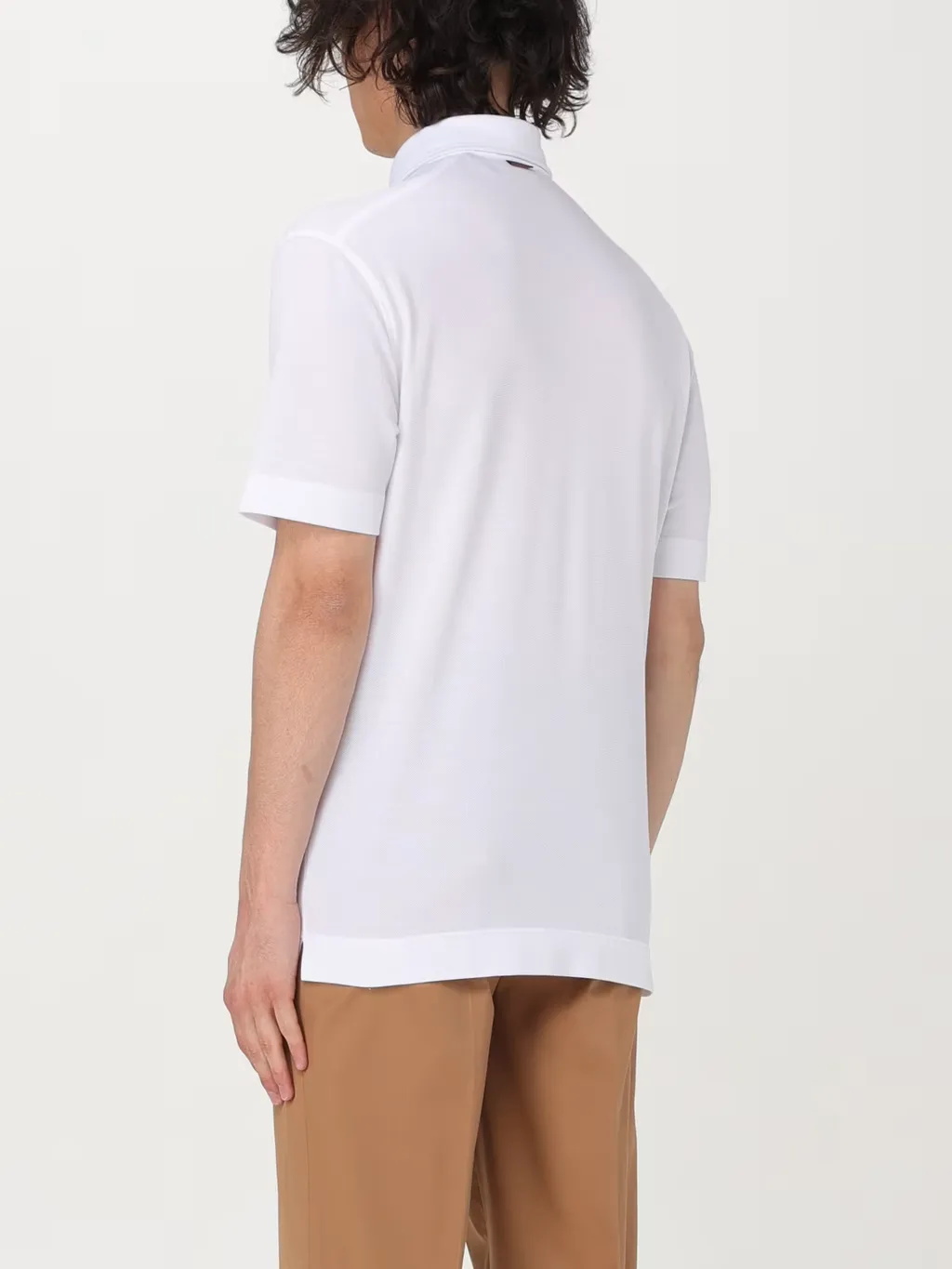 Short Sleeved Button-Detailed Polo Shirt