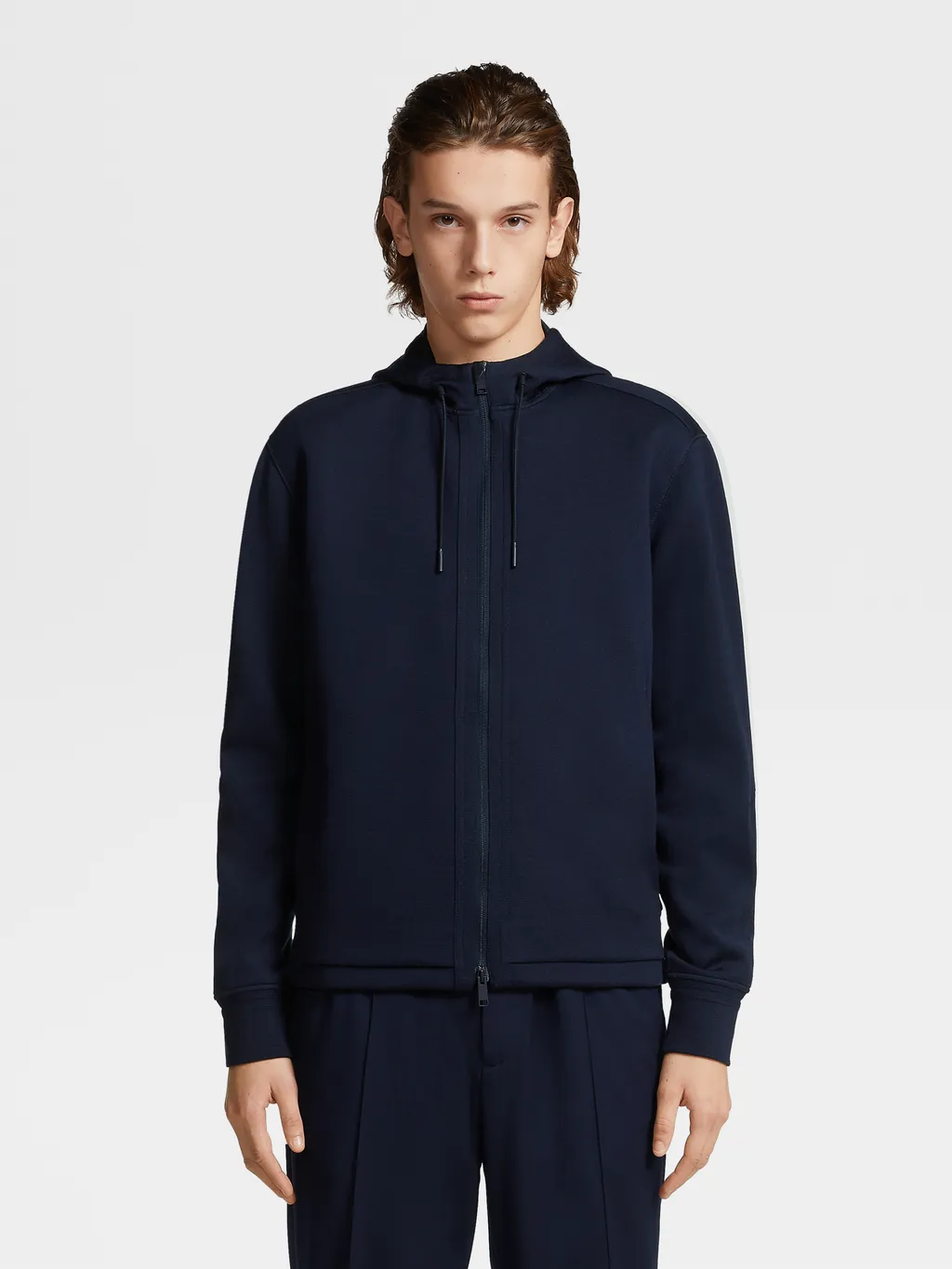 Zip-Up Drawstring Hoodie