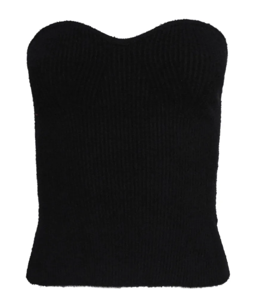 Ribbed-Knit Bandeau Top