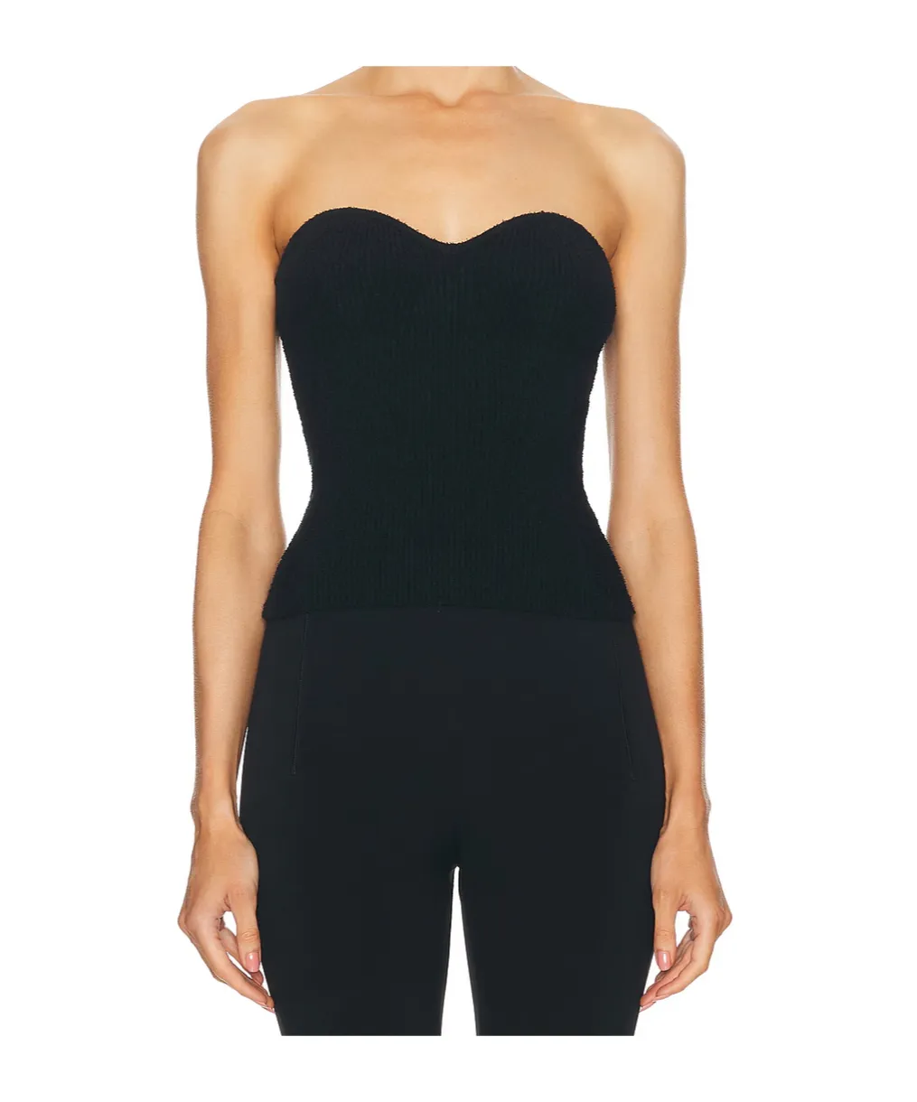 Ribbed-Knit Bandeau Top