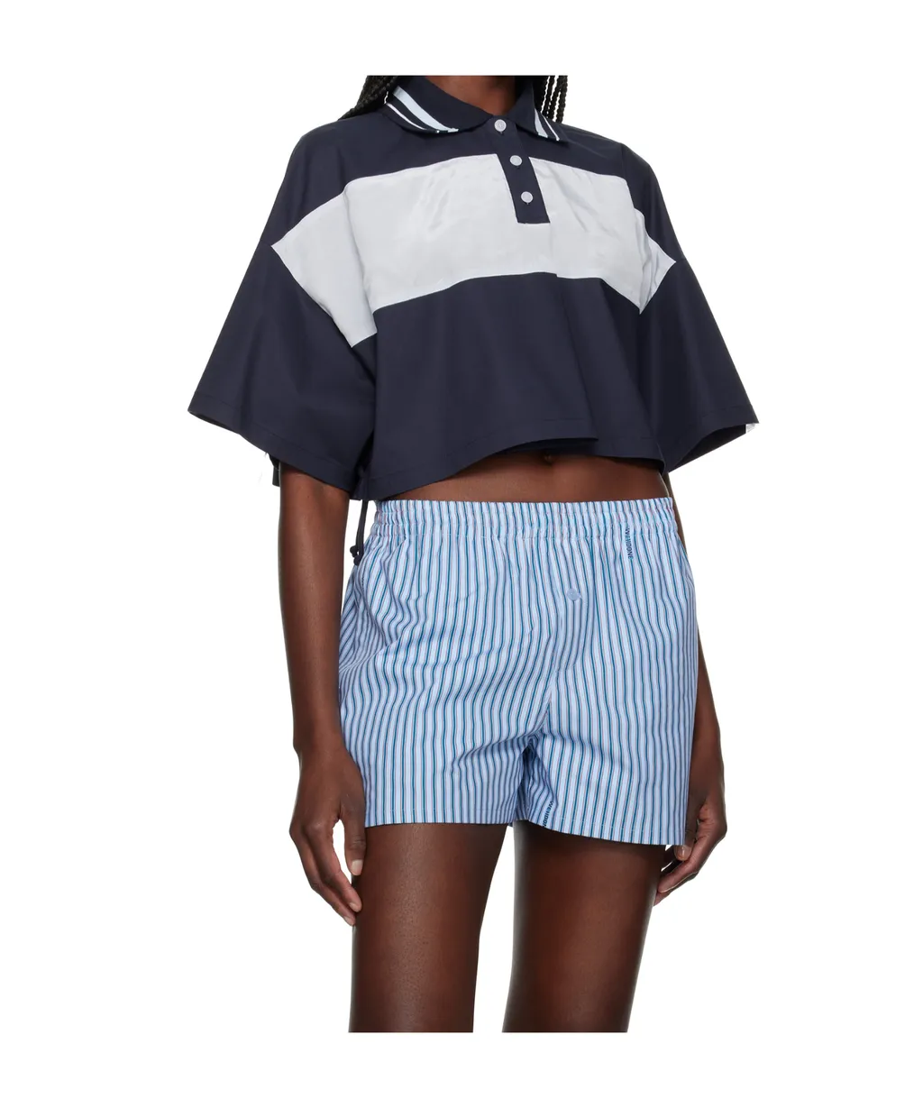 Color Block Cropped Polo