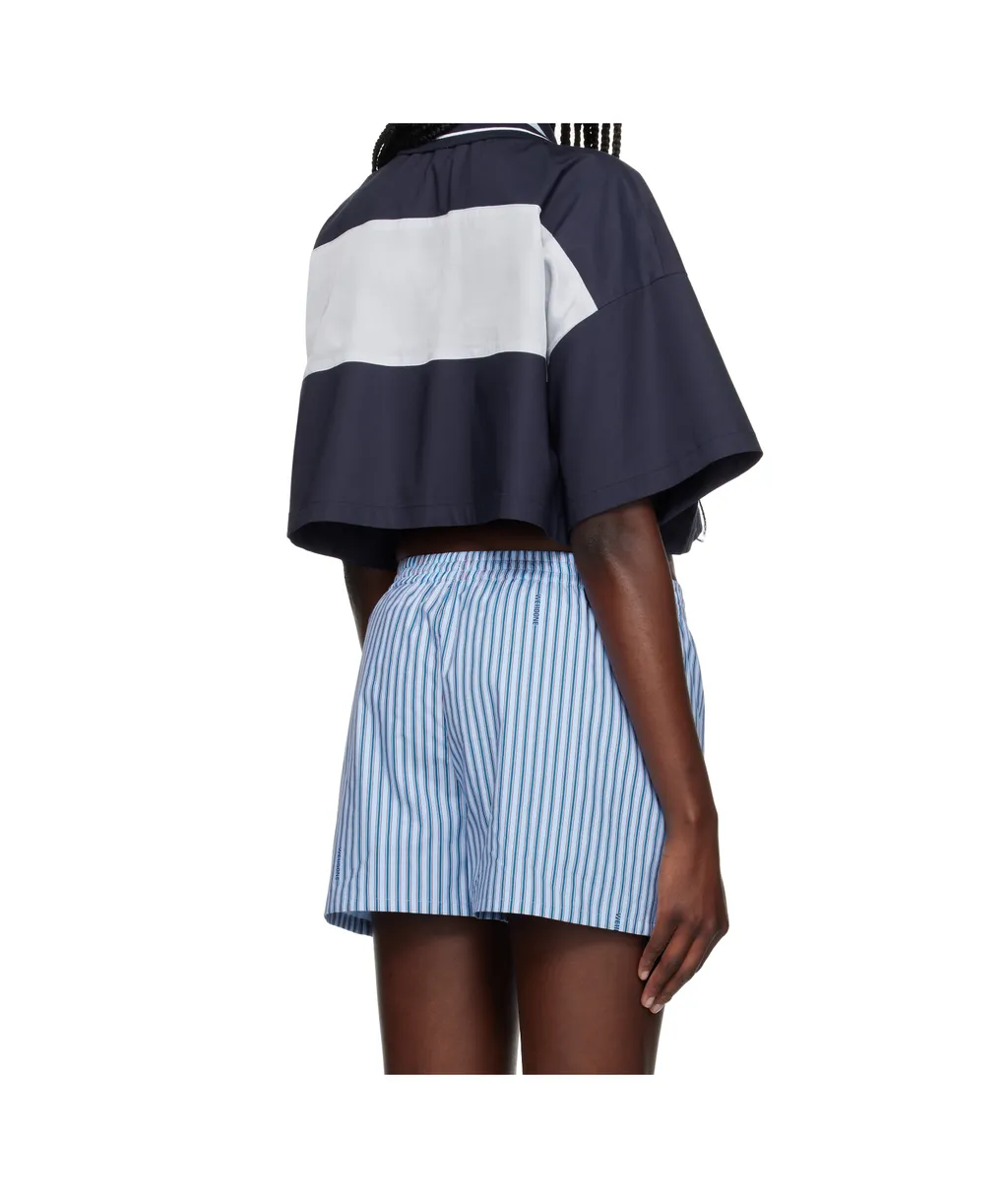 Color Block Cropped Polo