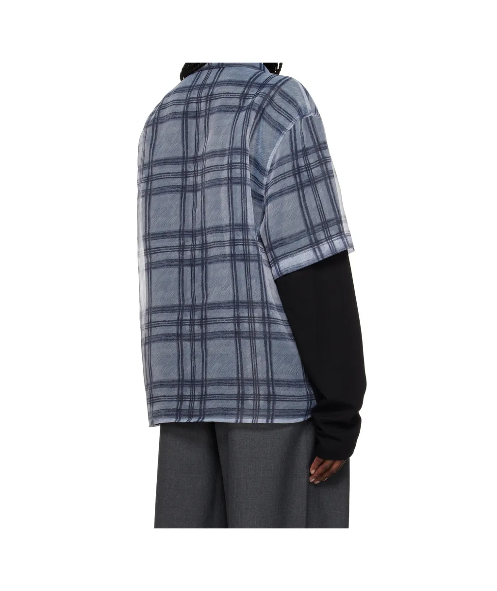 Heart Layered Check Pattern Shirt