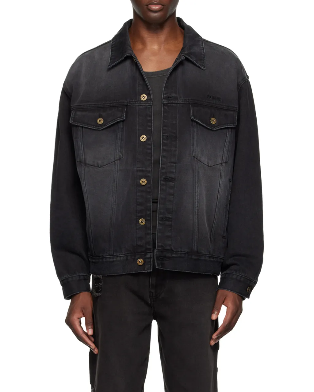 Lapel Long-Sleeved Denim Coat