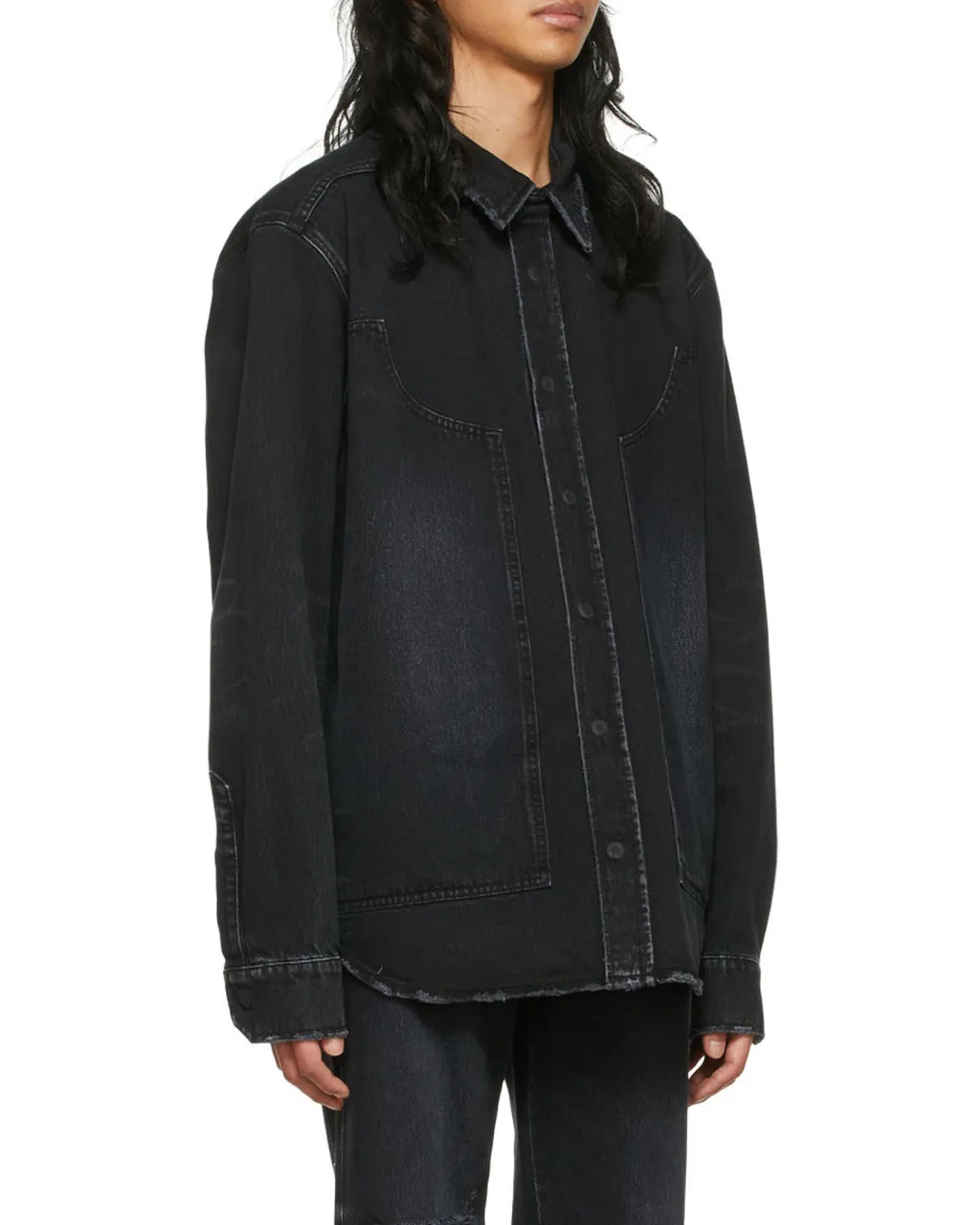 Lapel Long-Sleeved Denim Shirt