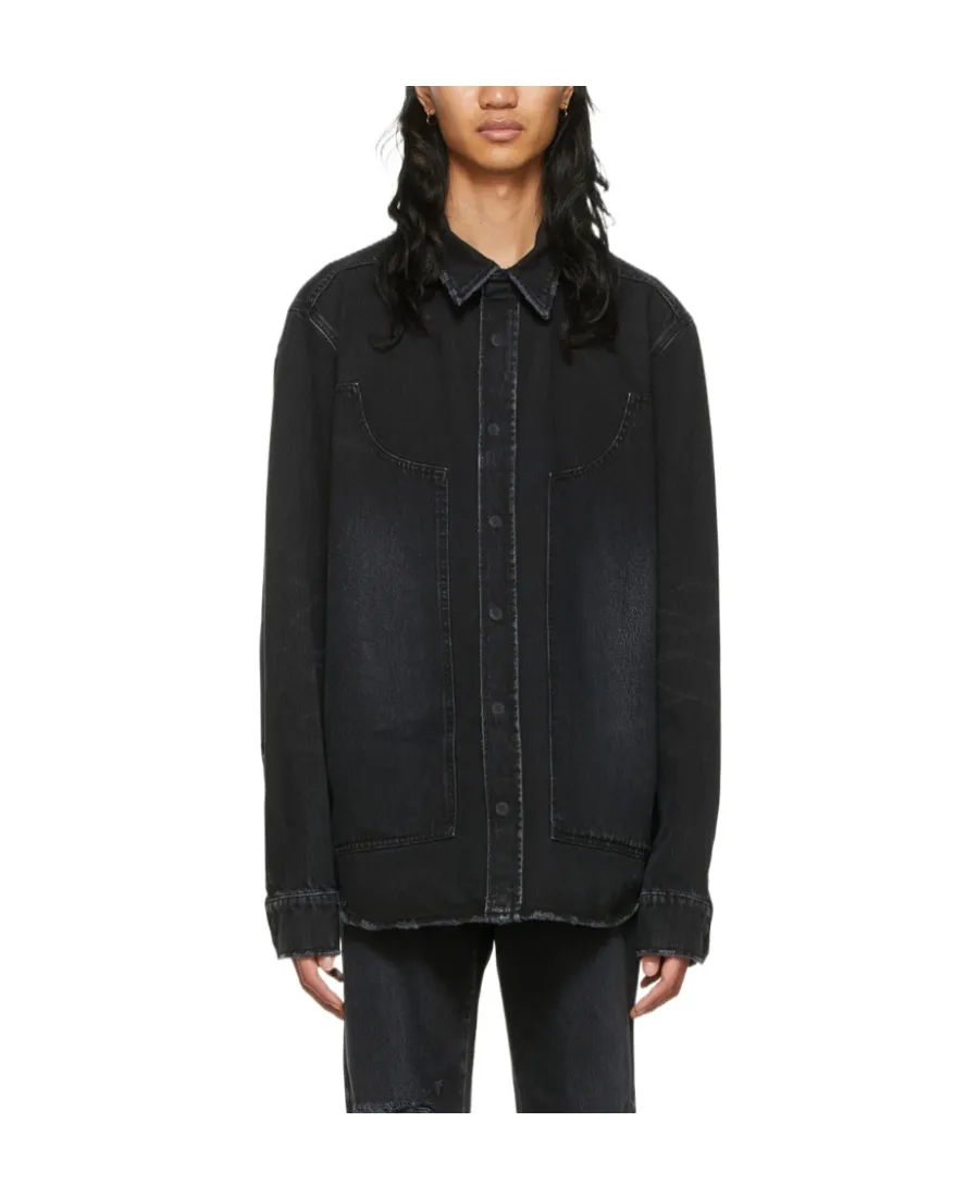 Lapel Long-Sleeved Denim Shirt