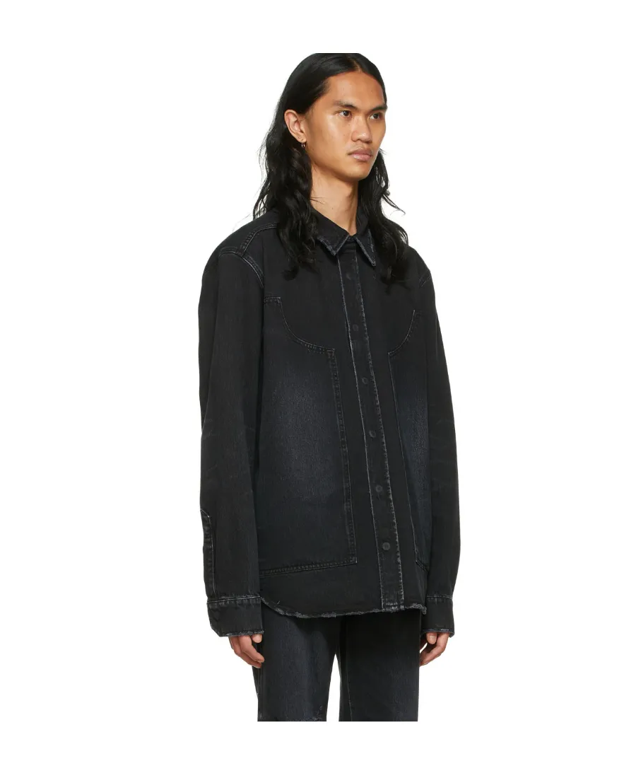 Lapel Long-Sleeved Denim Shirt