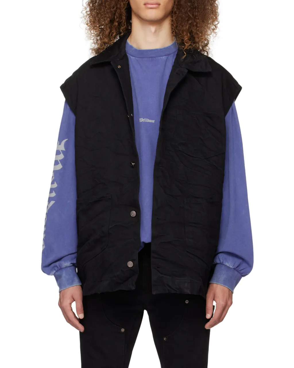 Press-Stud Cotton-Blend Vest