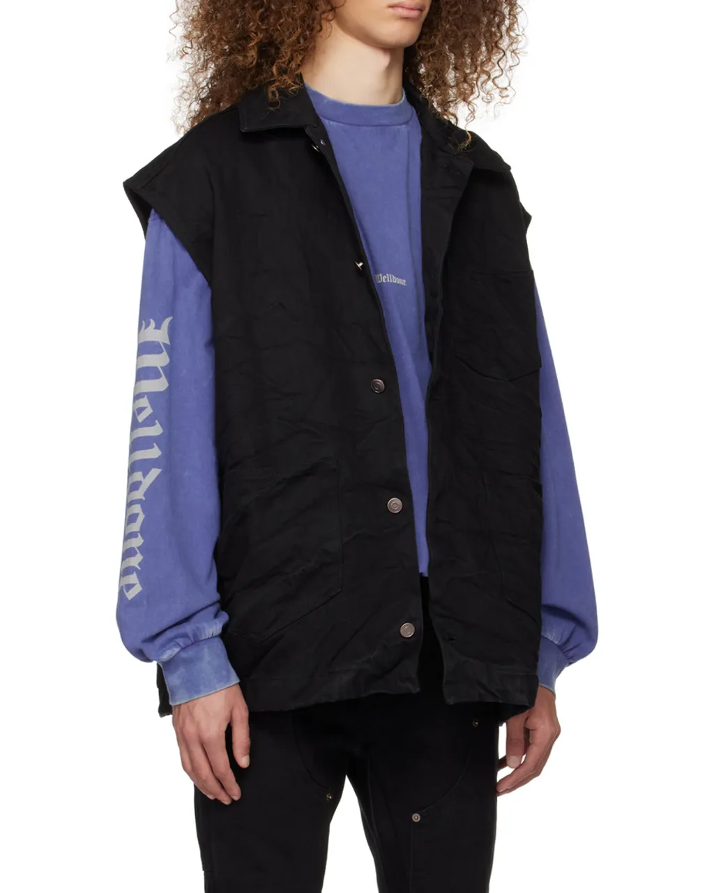 Press-Stud Cotton-Blend Vest