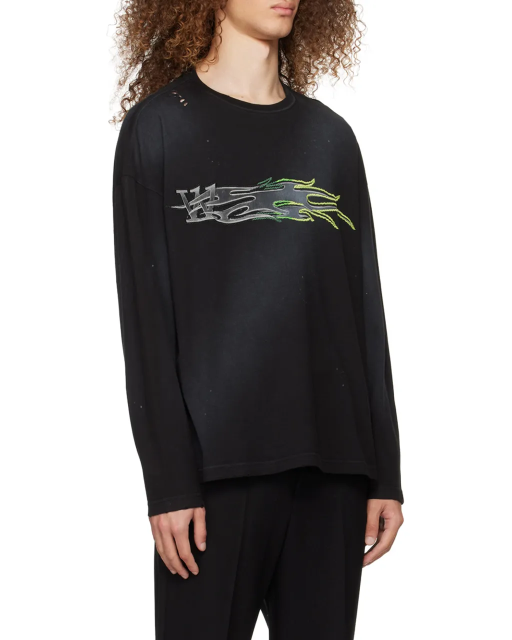 Motif-Embroidered Cotton Sweatshirt