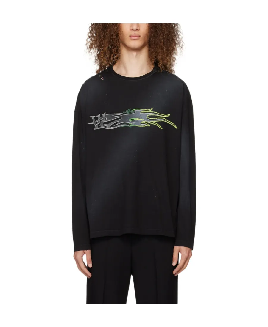 Motif-Embroidered Cotton Sweatshirt