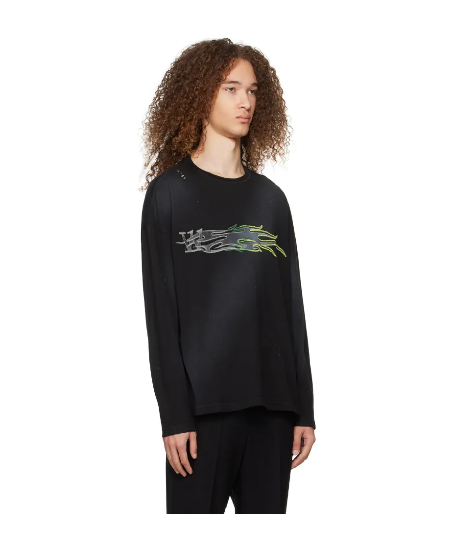 Motif-Embroidered Cotton Sweatshirt
