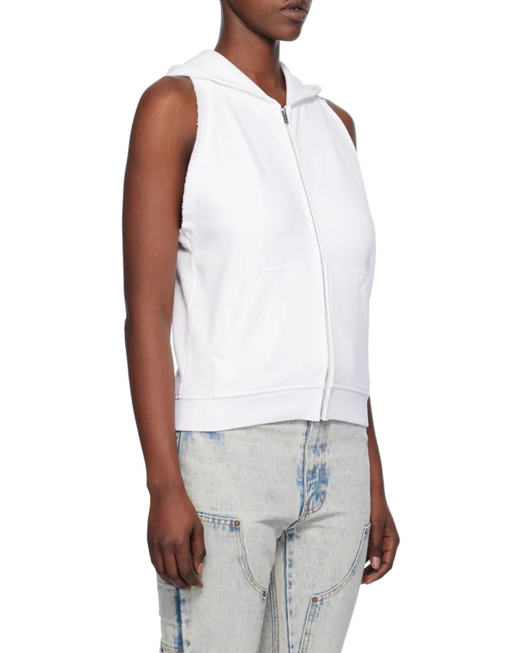 Plain Knitted Hooded Sleeveless Vest