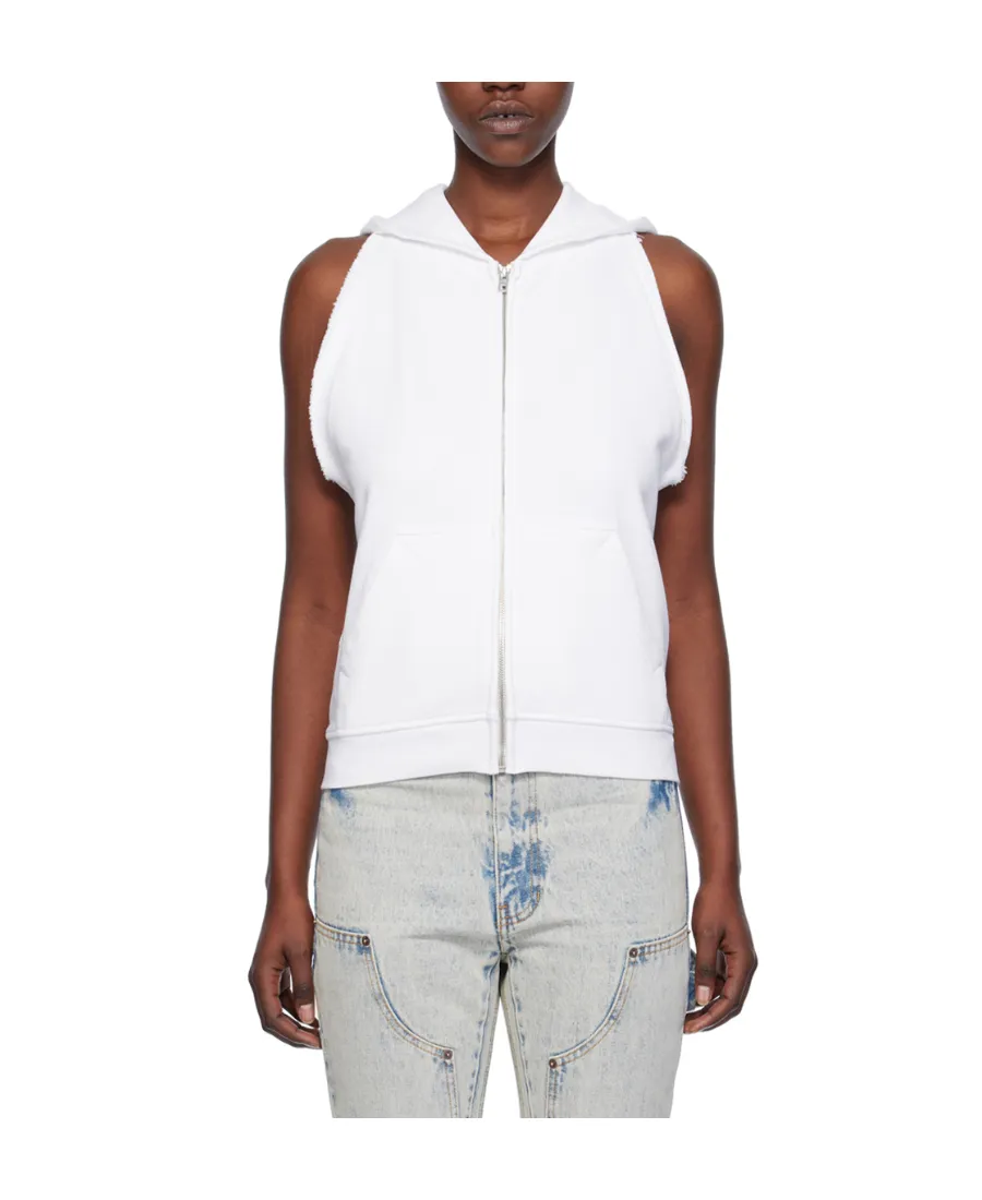 Plain Knitted Hooded Sleeveless Vest