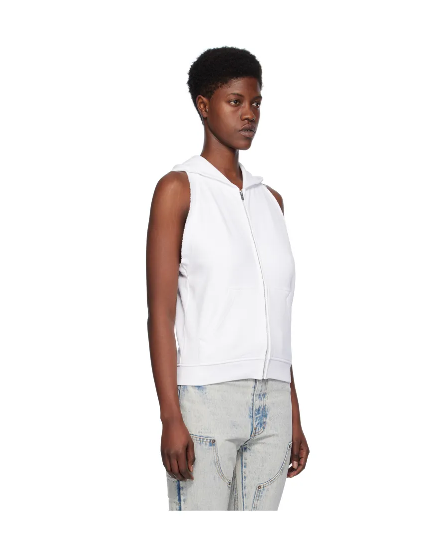 Plain Knitted Hooded Sleeveless Vest