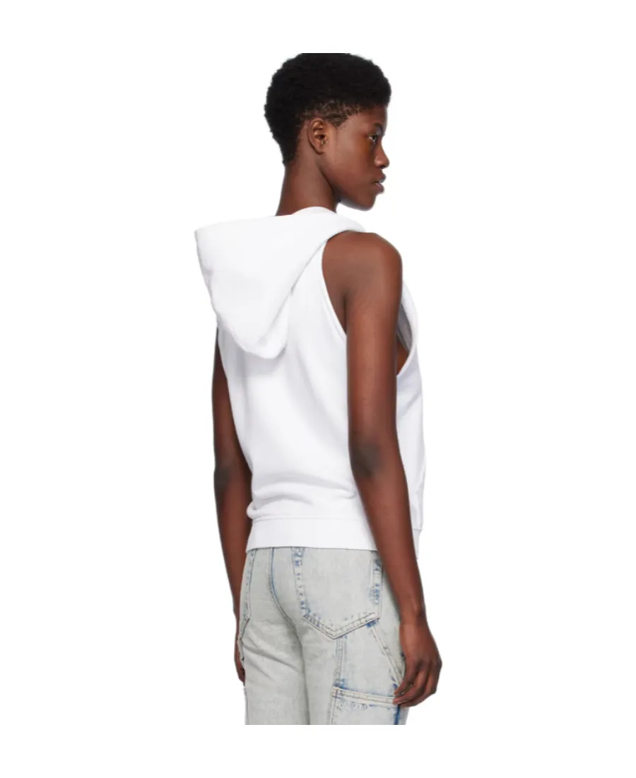 Plain Knitted Hooded Sleeveless Vest