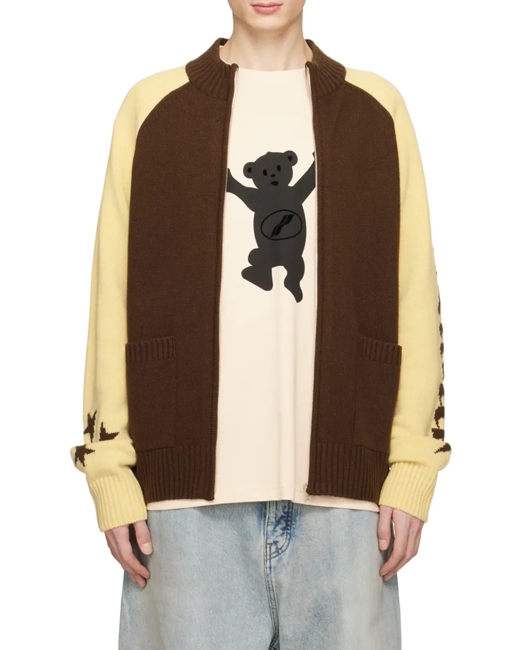 Wool Stand-Neck Knitted Cardigan